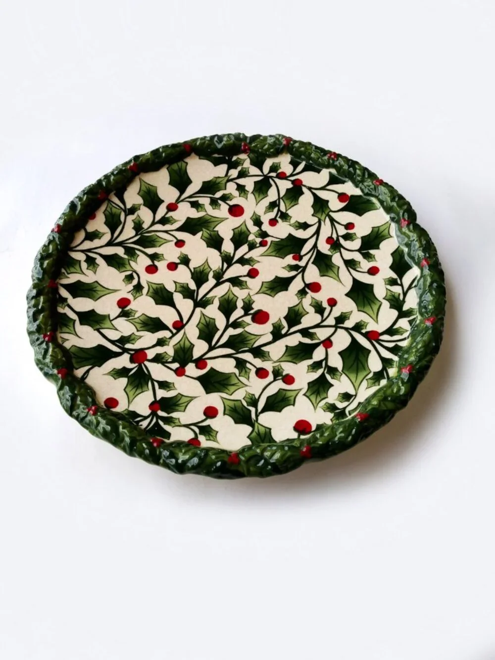 Vintage Christmas Pacific Rim English Holly Berry Plate 8.5”